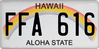 HI license plate FFA616