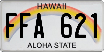 HI license plate FFA621