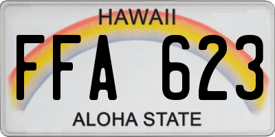 HI license plate FFA623