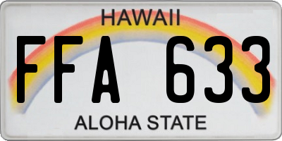HI license plate FFA633