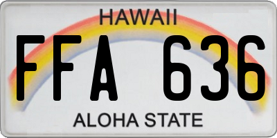 HI license plate FFA636