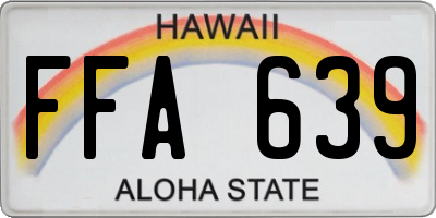 HI license plate FFA639