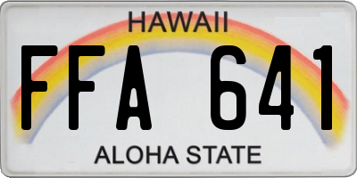 HI license plate FFA641