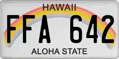 HI license plate FFA642