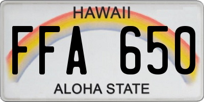 HI license plate FFA650