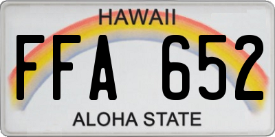 HI license plate FFA652