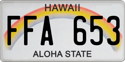 HI license plate FFA653