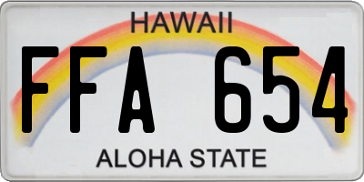 HI license plate FFA654