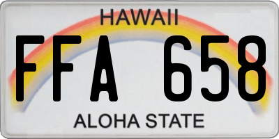 HI license plate FFA658