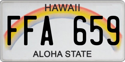 HI license plate FFA659
