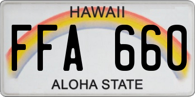 HI license plate FFA660
