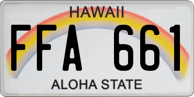 HI license plate FFA661