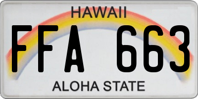 HI license plate FFA663