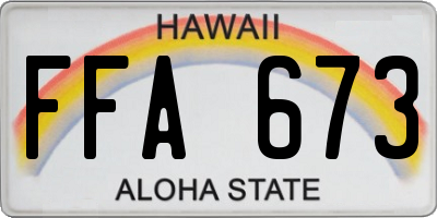 HI license plate FFA673