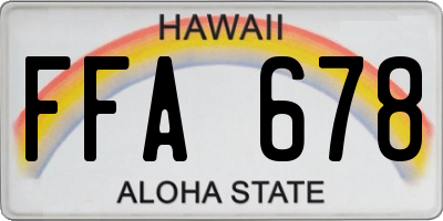 HI license plate FFA678