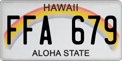 HI license plate FFA679