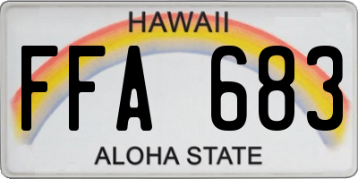 HI license plate FFA683