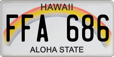 HI license plate FFA686