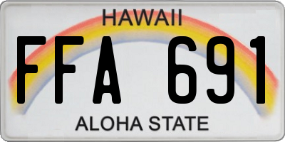 HI license plate FFA691