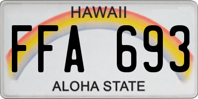 HI license plate FFA693