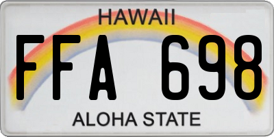 HI license plate FFA698