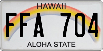 HI license plate FFA704