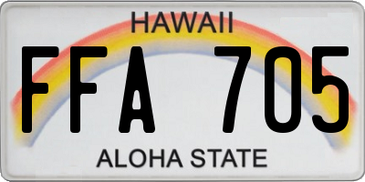 HI license plate FFA705