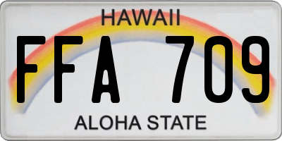 HI license plate FFA709