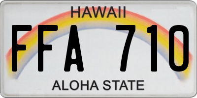 HI license plate FFA710