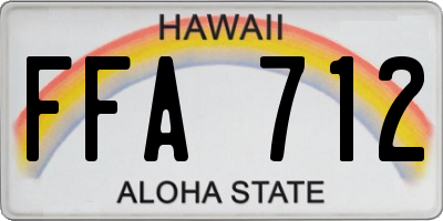HI license plate FFA712