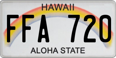 HI license plate FFA720