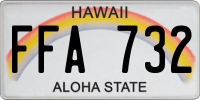 HI license plate FFA732