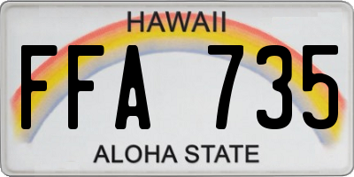 HI license plate FFA735