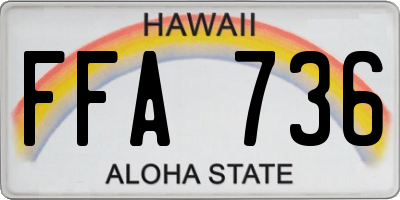 HI license plate FFA736