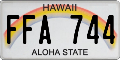 HI license plate FFA744