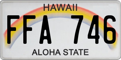 HI license plate FFA746