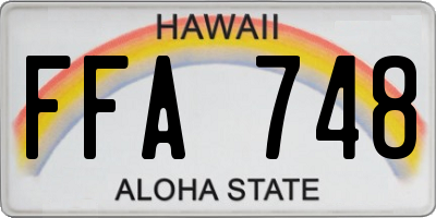HI license plate FFA748