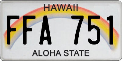 HI license plate FFA751