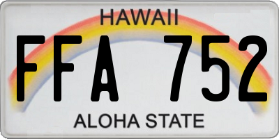 HI license plate FFA752