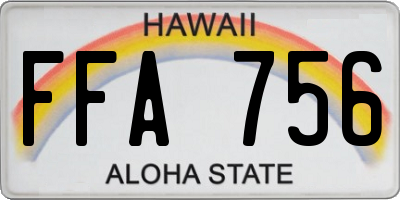HI license plate FFA756