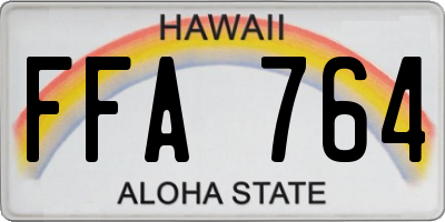 HI license plate FFA764