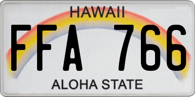 HI license plate FFA766
