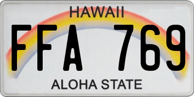 HI license plate FFA769