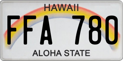 HI license plate FFA780