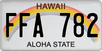 HI license plate FFA782