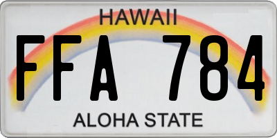 HI license plate FFA784