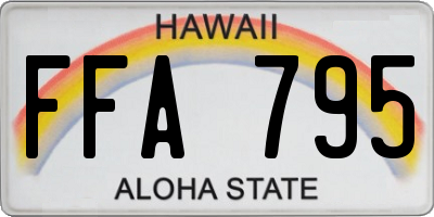 HI license plate FFA795