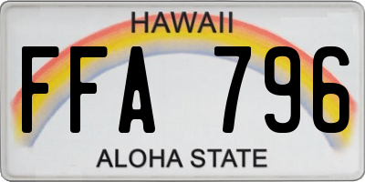 HI license plate FFA796
