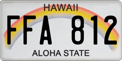 HI license plate FFA812