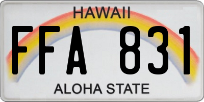 HI license plate FFA831